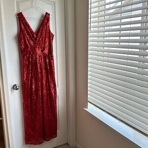 Kate Kasin size 12 (us) red sequin dress worn once